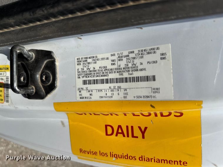 image for item FC4084 2018 Ford F150 Ext. Cab pickup truck