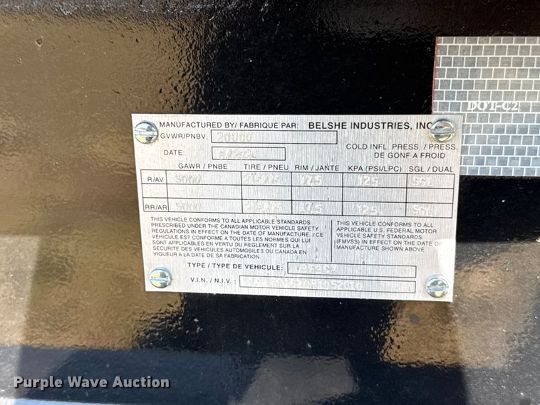 image for item FC4102 2024 Belshe BF9CX equipment trailer