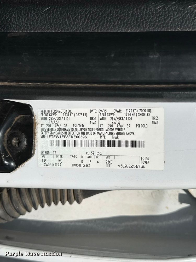 image for item FC4119 2015 Ford F150 Crew Cab pickup truck