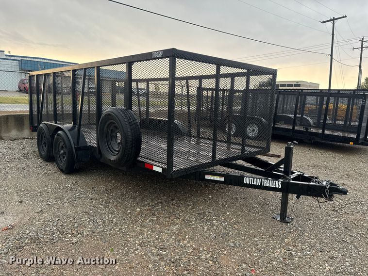 image for item FC4137 2024 Outlaw by Bama Built Trailers 7X16 2X3TA10KB G utility trailer