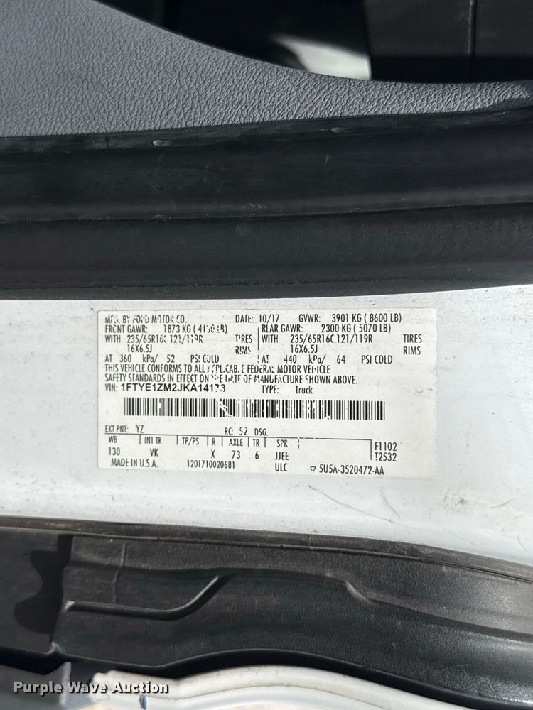 image for item FC4138 2018 Ford Transit 150 van