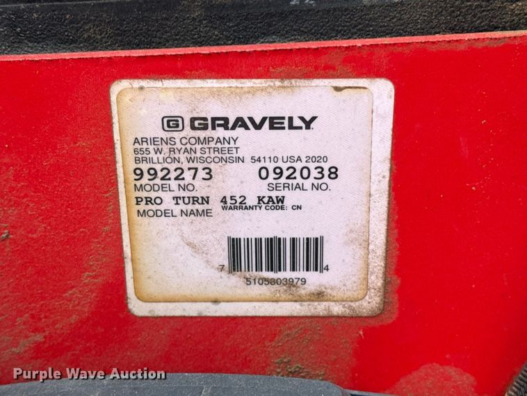 image for item FC4155 Gravely Pro-Turn 452 ZTR ZTR lawn mower