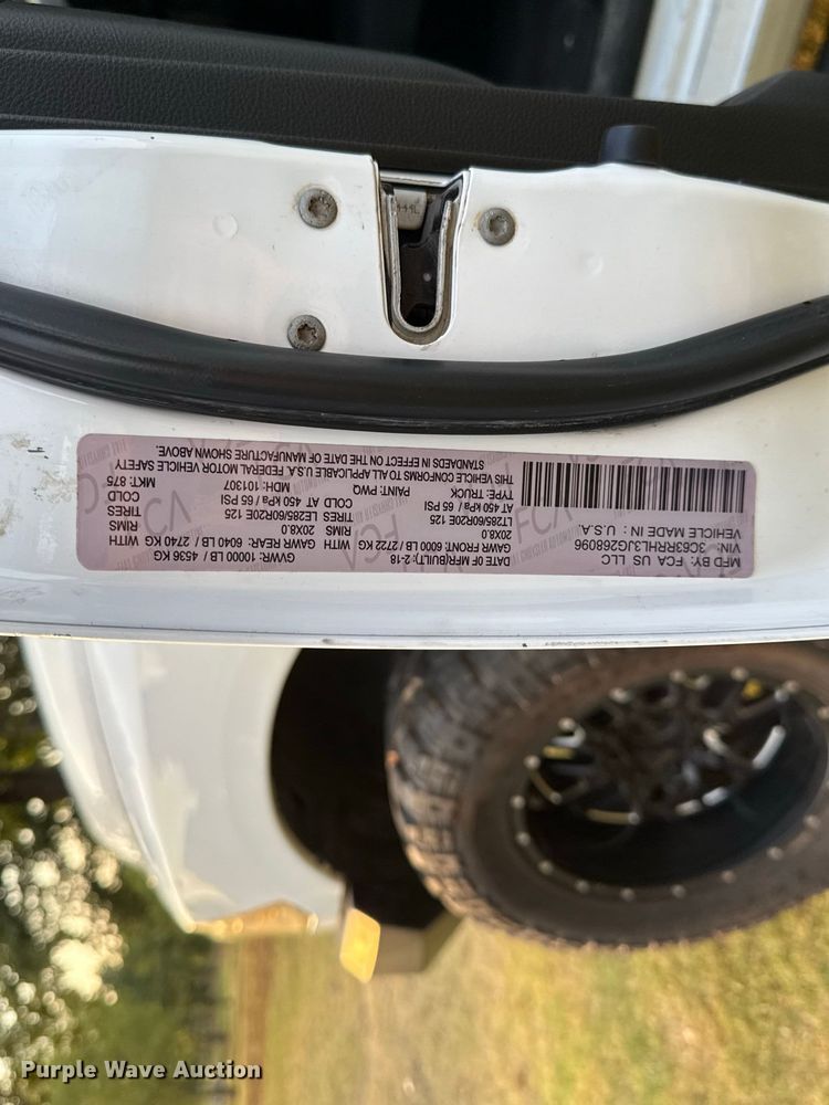 image for item FC4158 2018 Dodge Ram 3500 Crew Cab pickup truck