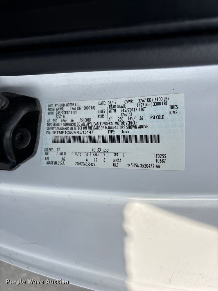 image for item FG0589 2017 Ford F150 pickup truck