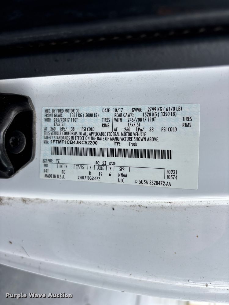 image for item FG0590 2018 Ford F150 pickup truck