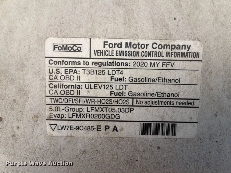 image for item FK5035 2020 Ford F150 Ext. Cab pickup truck