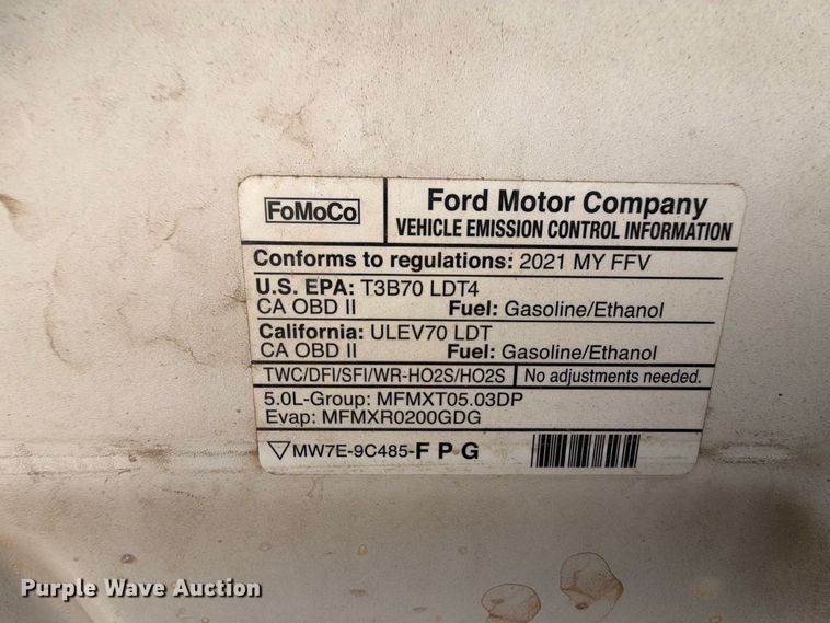 image for item FK5036 2021 Ford F150 Ext. Cab pickup truck