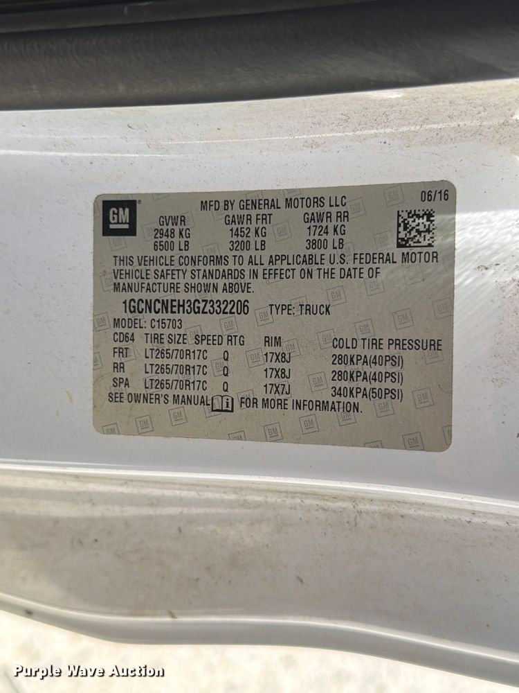 image for item FN2033 2016 Chevrolet Silverado 1500 utility bed pickup truck