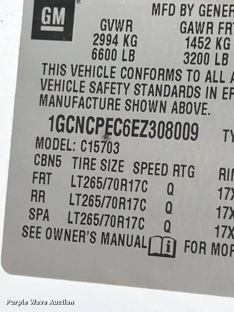 image for item FN2036 2014 Chevrolet Silverado 1500 pickup truck