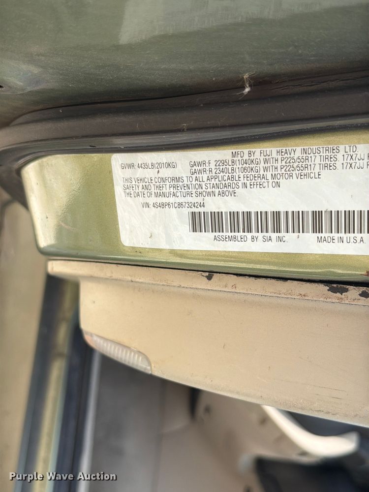 image for item FT6143 2006 Subaru Outback SUV