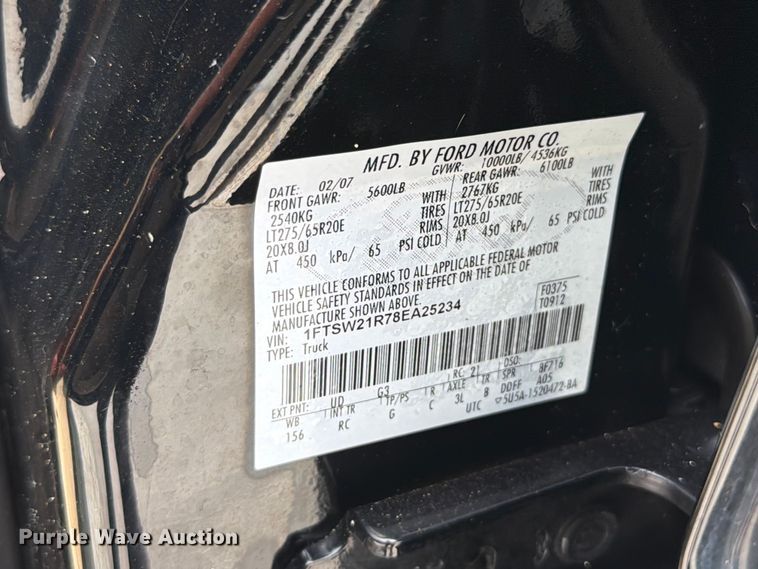 image for item FT6145 2008 Ford F250 Super Duty Lariat King Ranch Crew Cab pickup truck