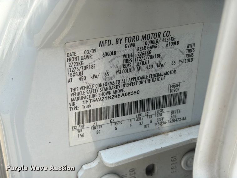 image for item FT6146 2009 Ford F250 Super Duty Lariat Crew Cab pickup truck