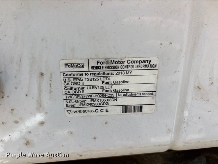 image for item JM9373 2018 Ford F-150 Ext. Cab pickup truck