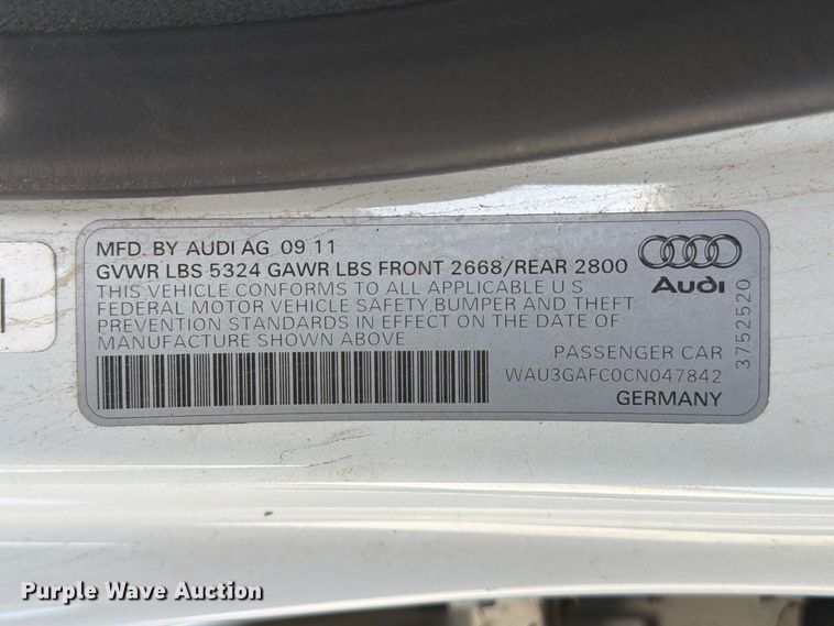 image for item MZ9743 2012 Audi A7 