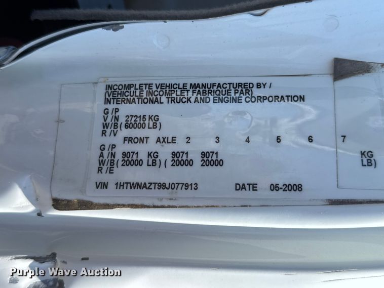 image for item NJ9032 2009 International WorkStar 7500 sewer jetter truck