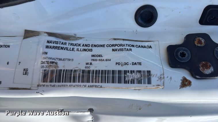 image for item NJ9032 2009 International WorkStar 7500 sewer jetter truck