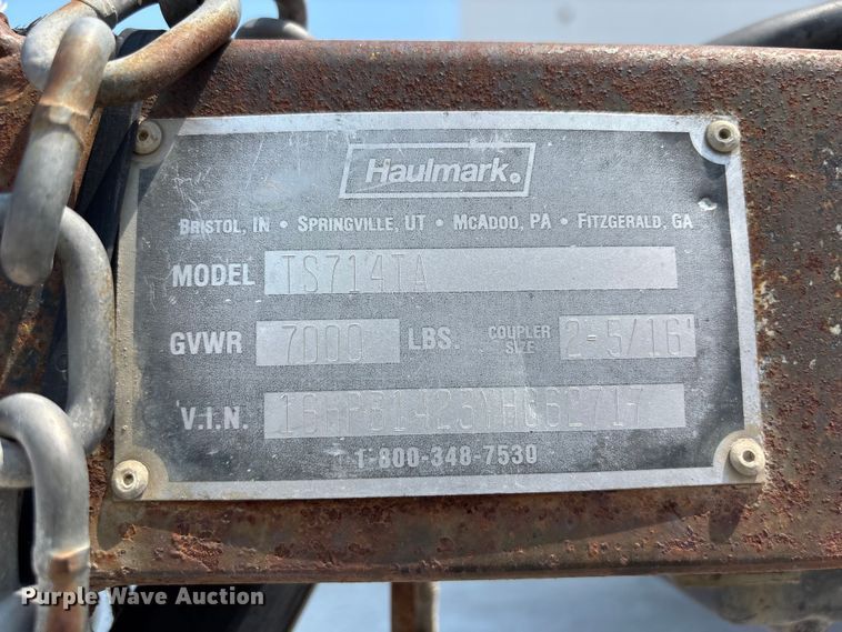 image for item NM9919 2000 Haulmark TS714TA enclosed cargo trailer