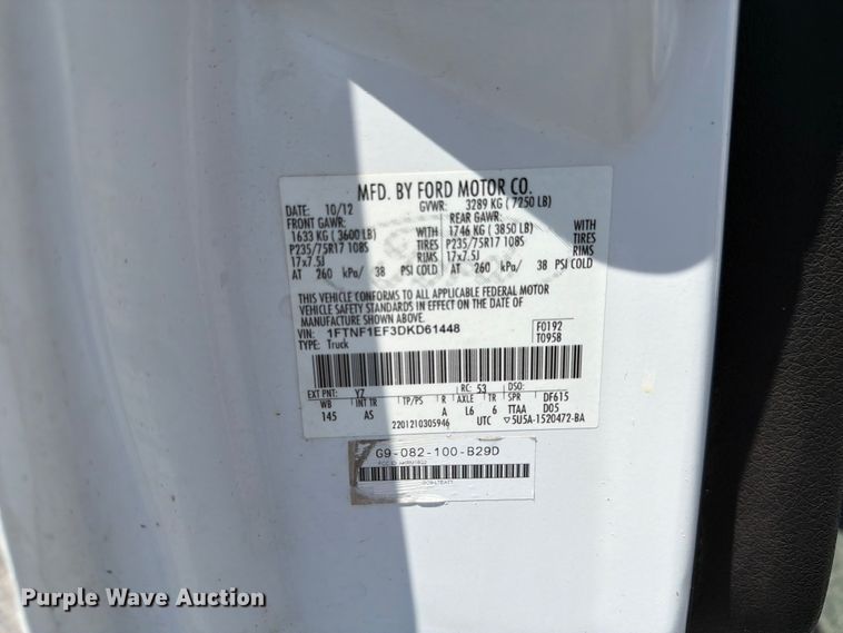 image for item YA4034 2013 Ford F150 pickup truck