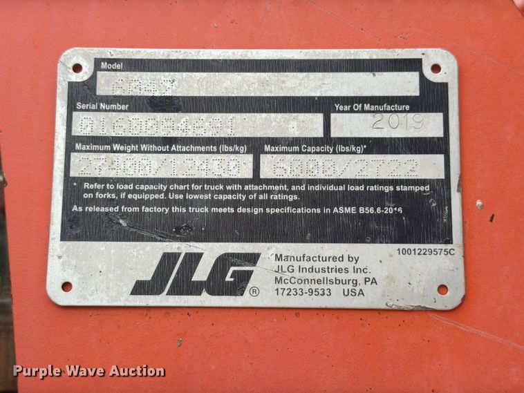 image for item YA4261 2019 JLG 6042 telehandler