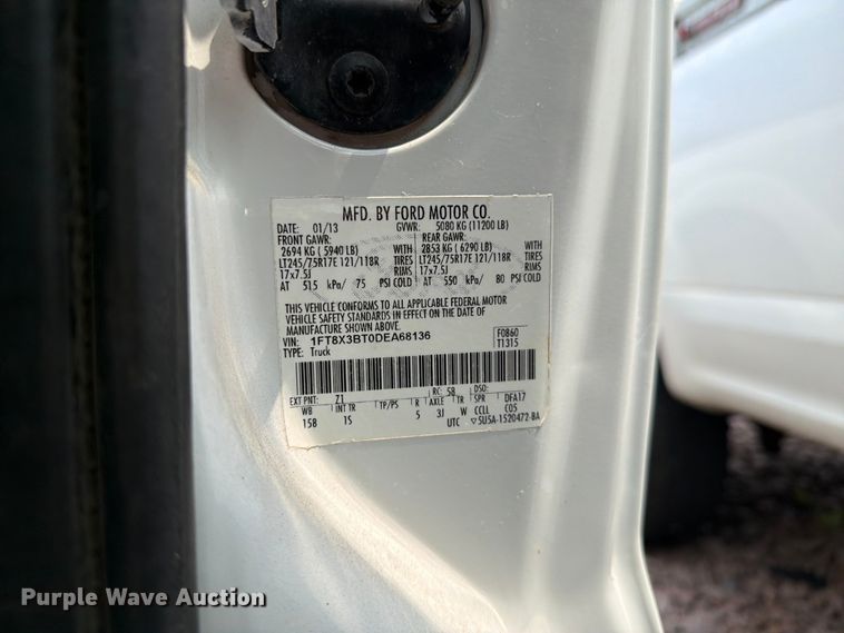 image for item YA4283 2013 Ford F350 Super Duty Ext. Cab pickup truck