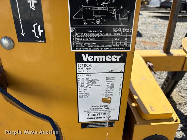 image for item YA4487 2020 Vermeer BC1800XL wood chipper
