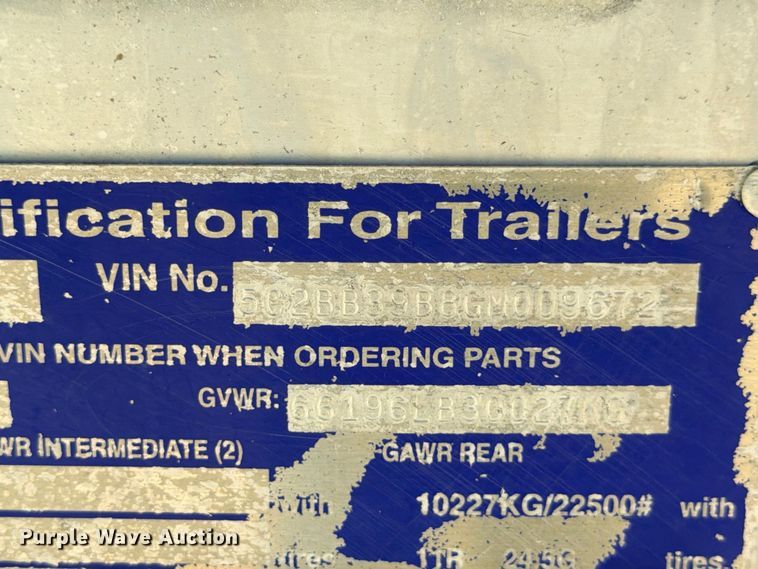 image for item DU1521 2016 Clement ADW3947 end dump trailer