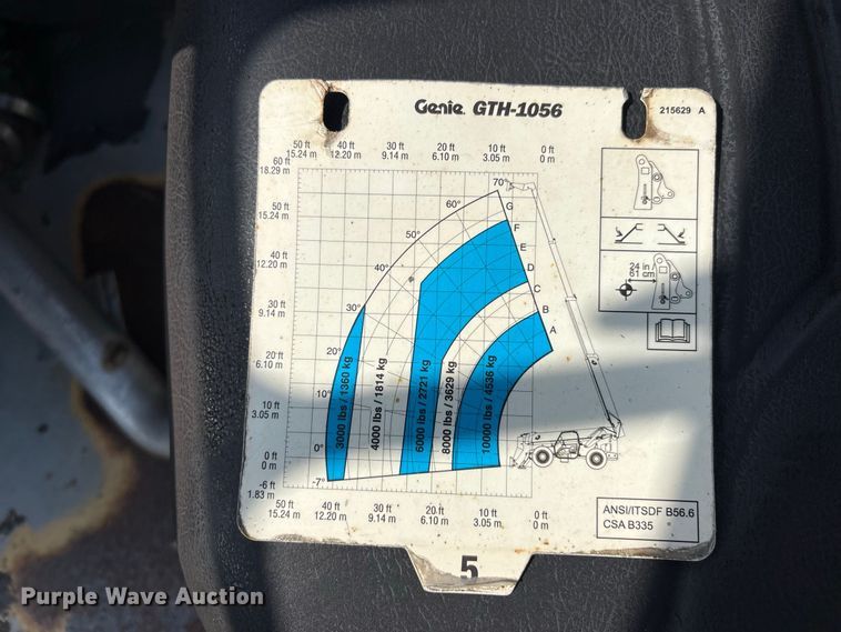 image for item DV7259 2012 Genie GTH-1056 telehandler