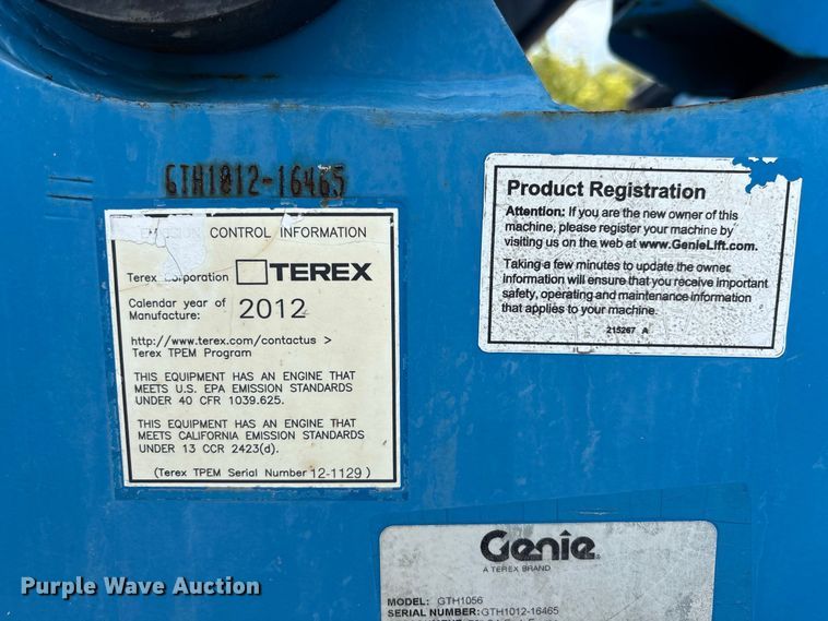 image for item DV7259 2012 Genie GTH-1056 telehandler