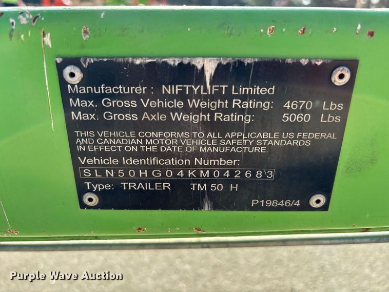 image for item DV7286 2019 Nifty TM50HG boom lift