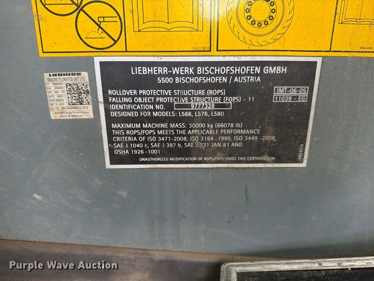 image for item DV7298 Liebherr L566 wheel loader