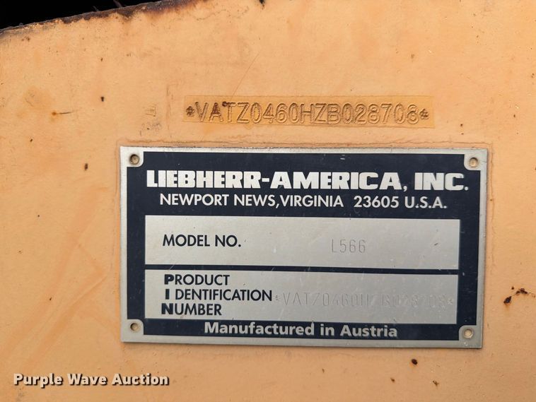 image for item DV7298 Liebherr L566 wheel loader