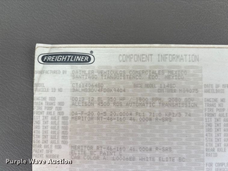 image for item DZ4547 2015 Freightliner 114SD ready mix truck