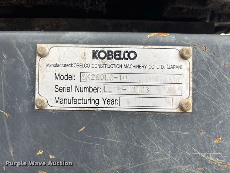 image for item DZ4578 Kobelco SK260LC-10 excavator