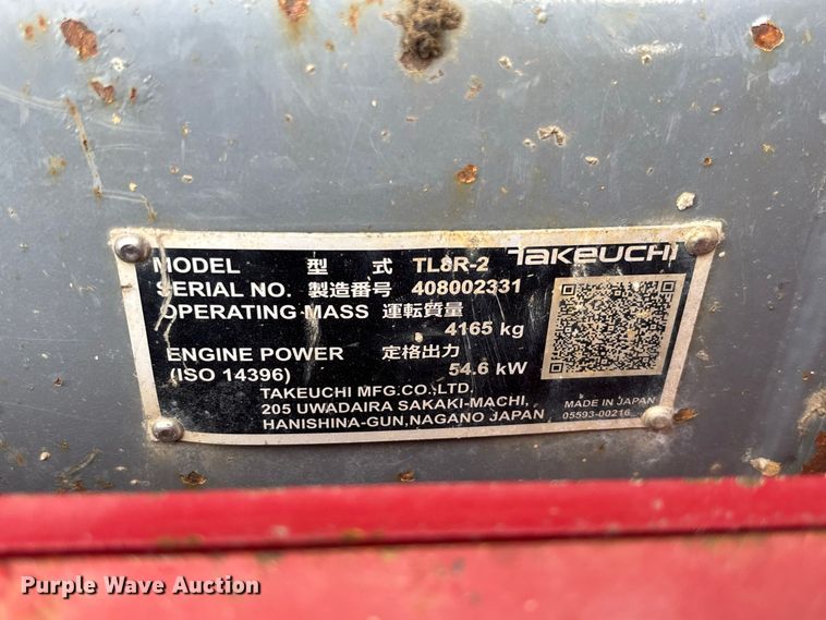 image for item DZ4582 2021 Takeuchi TL8R-2 tracked skid steer loader