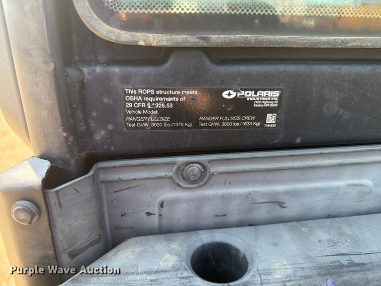 image for item EA0404 2017 Polaris Ranger 1000 XP utility vehicle