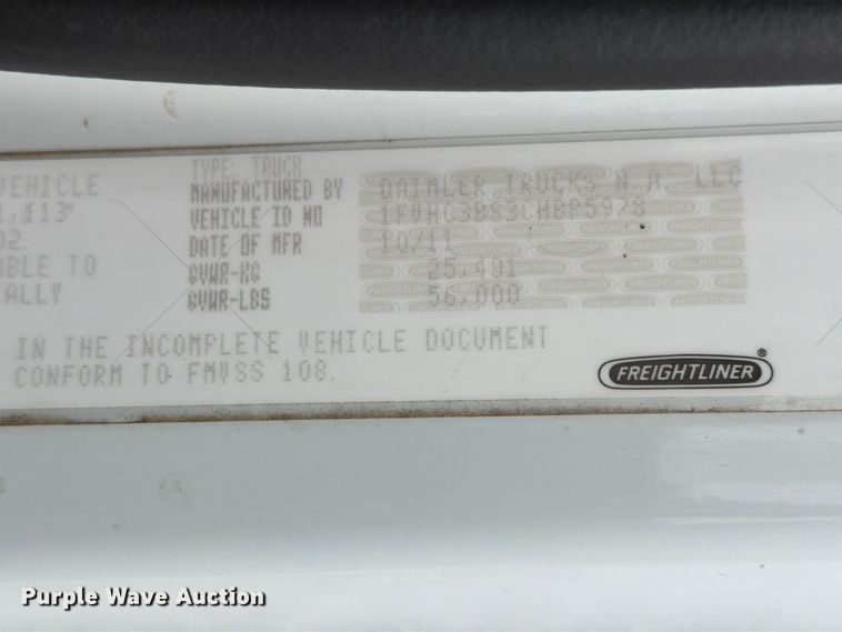 image for item EG9224 2012 Freightliner Business Class M2 Crew Cab crane truck