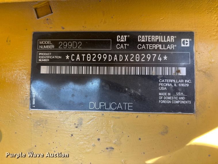 image for item EL2576 2018 Caterpillar 299D2 tracked skid steer loader