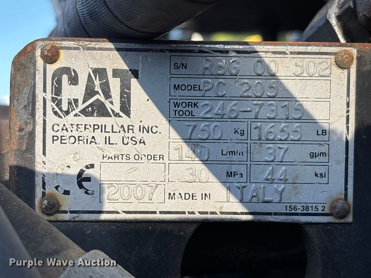 image for item EL2591 2007 Caterpillar PC 205 skid steer cold planer