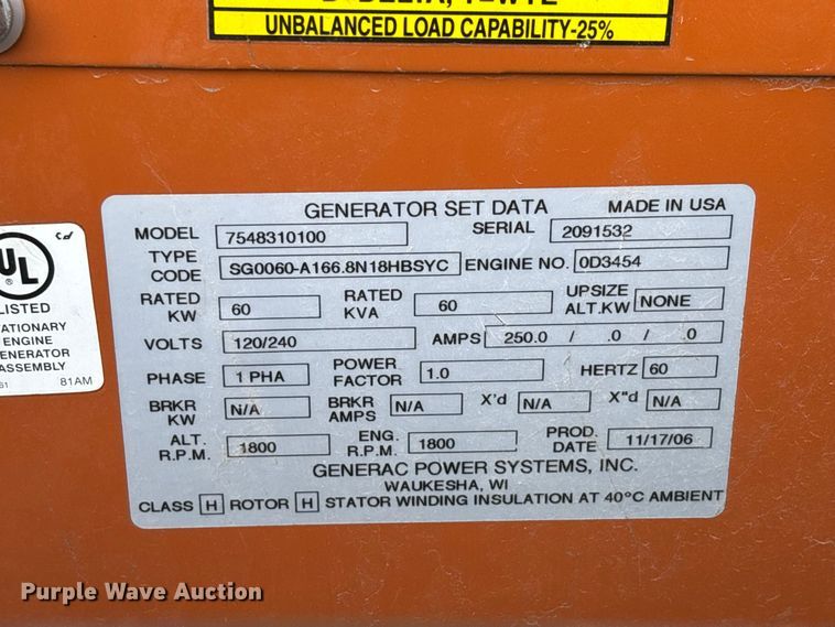 image for item ER3214 Generac 7548310100 generator