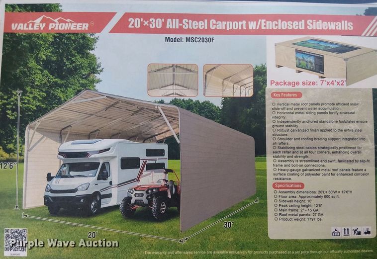 image for item ES8041 2024 Valley Pioneer MSC2030F carport