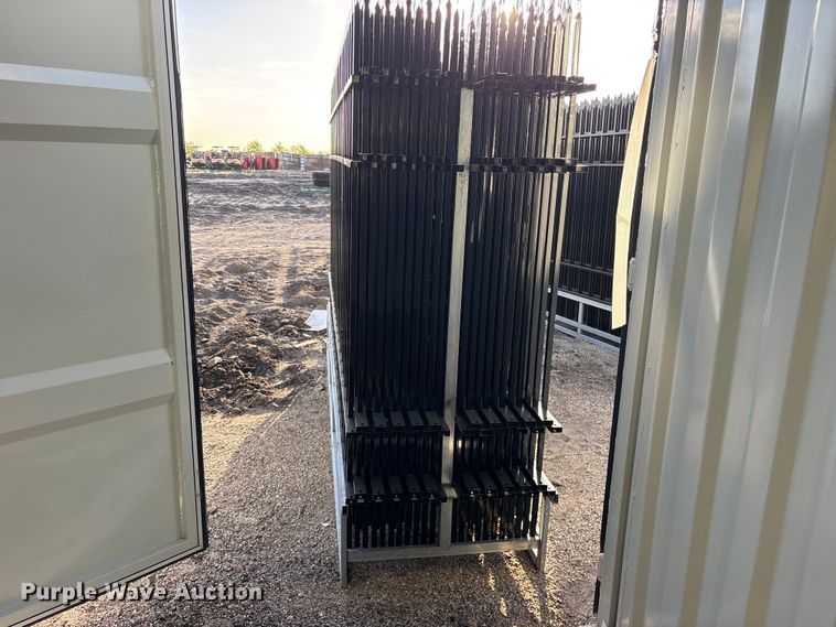 image for item ES8051 (22) 10'Lx7'H Wrought Iron Site Fence Panels 220' total unused