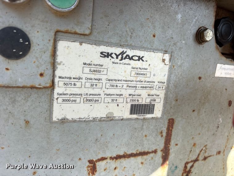 image for item ET0387 2008 Skytrack SJ4632 scissor lift