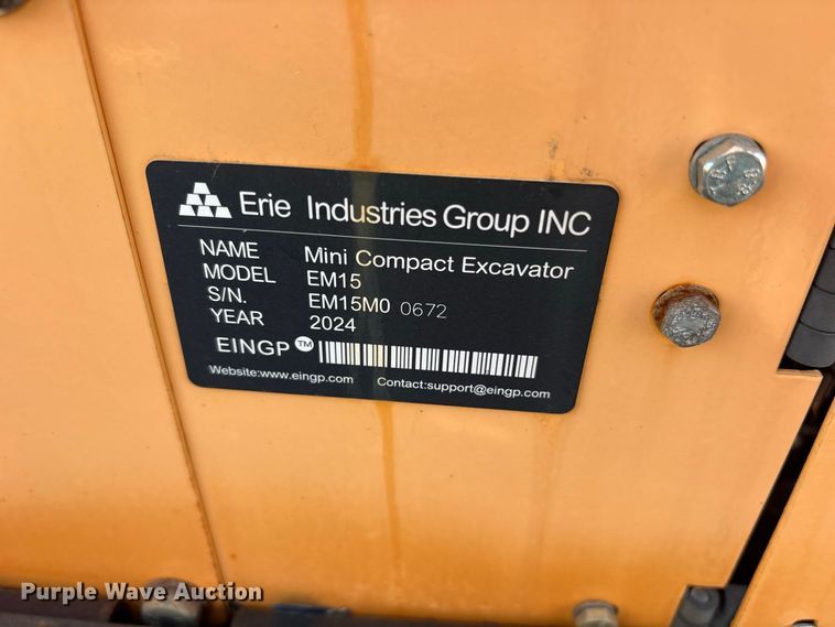 image for item ET0418 2024 Erie EM15 mini excavator