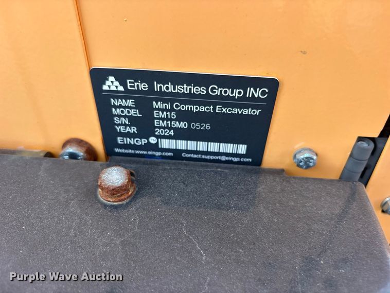 image for item ET0420 2024 Erie EM15 mini excavator