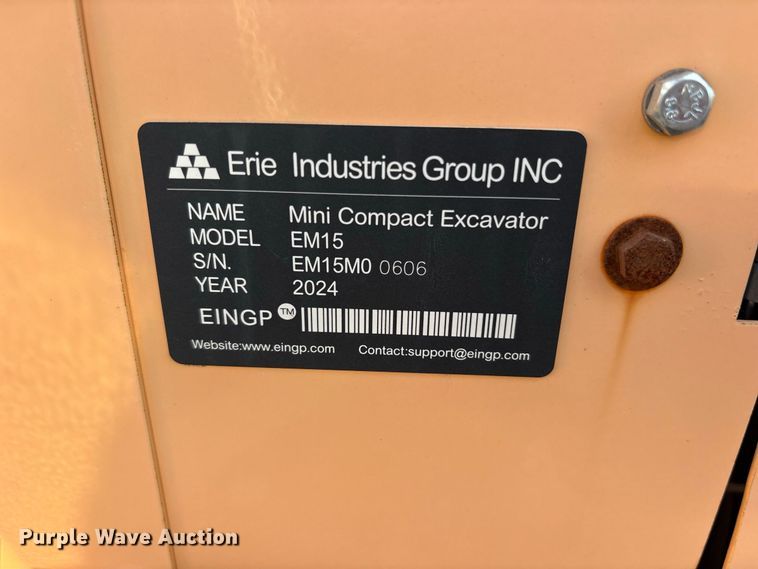 image for item ET0442 2024 Erie EM15 mini excavator
