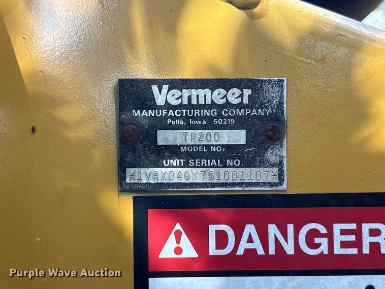 image for item EU0798 2006 Vermeer TR200 trencher