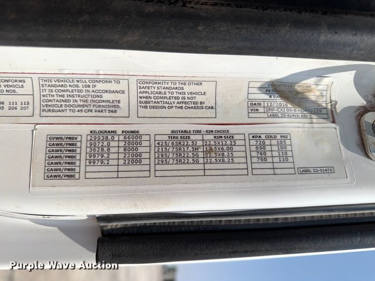 image for item EW8625 2017 Peterbilt 567 ready mix truck