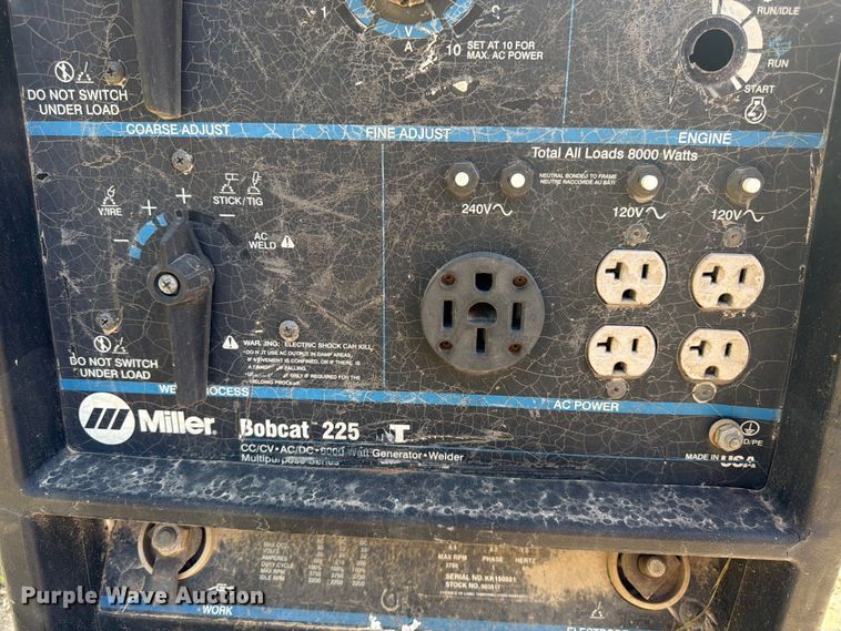 image for item EX3043 (2) Miller Bobcat 225 welder/generators