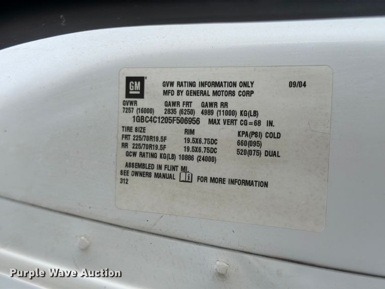 image for item FB4983 2005 Chevrolet C4500 utility / service truck