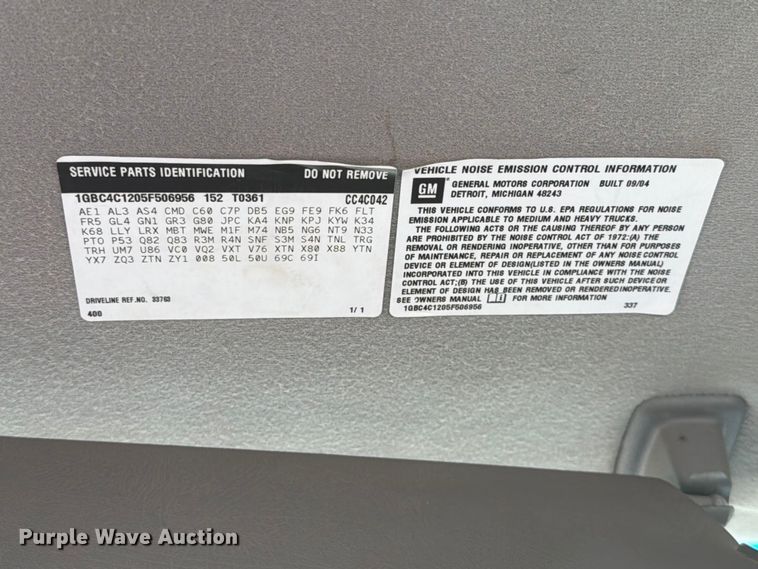image for item FB4983 2005 Chevrolet C4500 utility / service truck